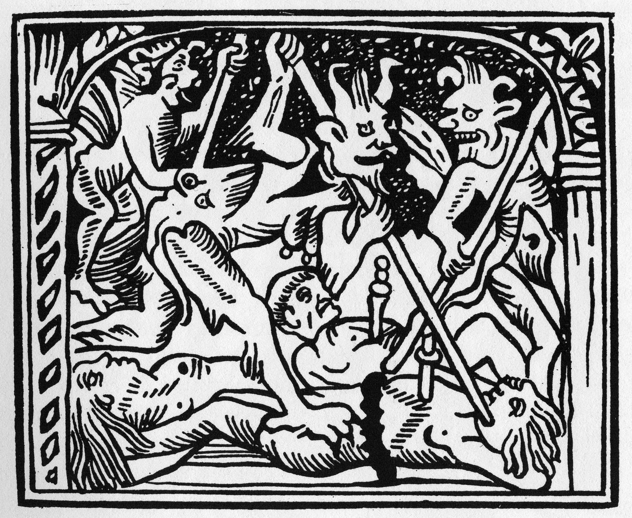 Sus！sus！les diables！sus demons！在 "Grand Calendrier et Compost des Bergers"，里昂。 作者 未知艺术家