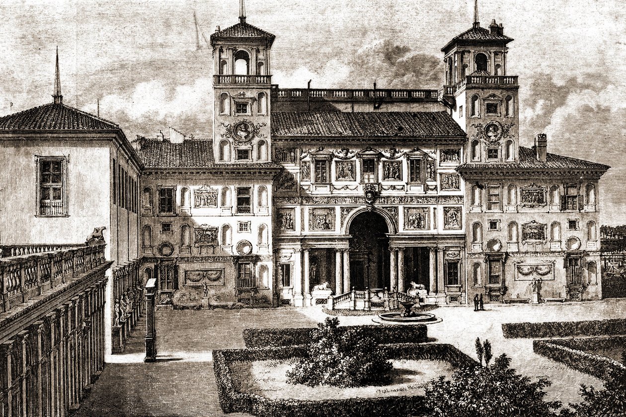 梅迪奇别墅的露台和立面。 弗朗西斯·魏 1864-1869 年环游世界之旅 1870 年第一学期。 作者 未知艺术家