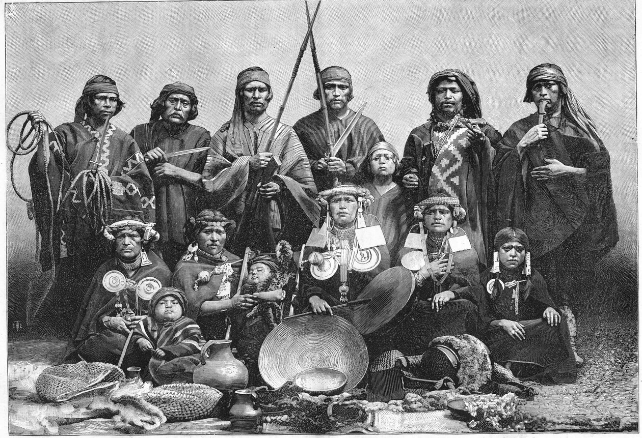 1883年，阿劳坎人在巴黎的适应性花园。 作者 未知艺术家