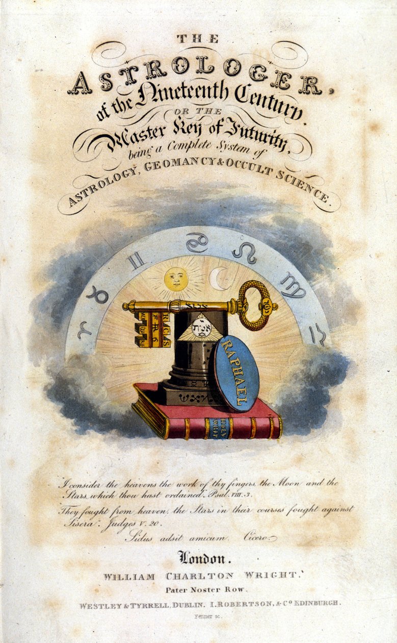十九世纪的占星家。 关于占星术和神秘科学的论文。 1825. 作者 未知艺术家