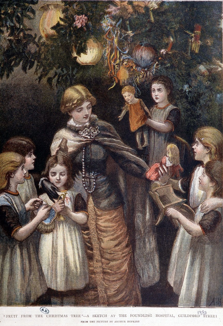 The Christmas tree of poor children, London, late 19th century 作者 未知艺术家
