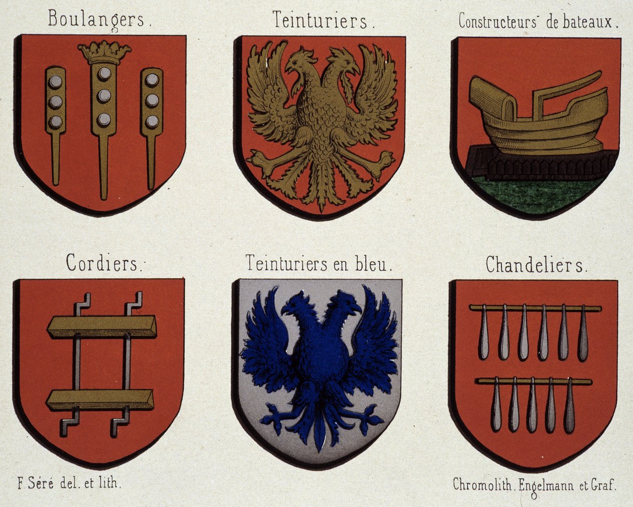 The Coats of Arms of Ghent (Sample of the Coats of Arms of the Middle Ages): Bakers, Dyeers, Boat builders, Cordiers, Blue dyers, Chadeliers 作者 未知艺术家