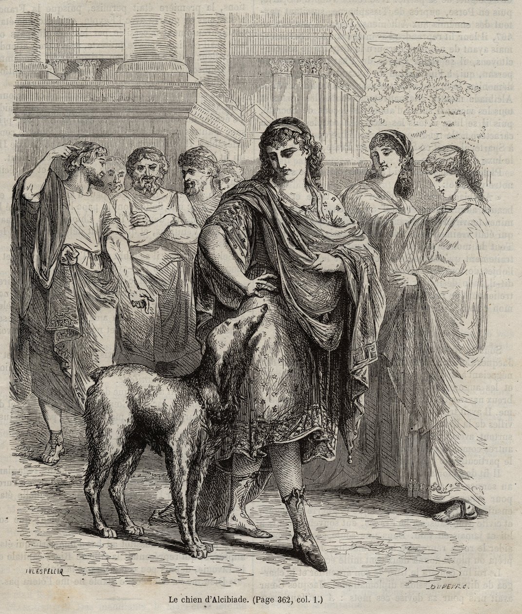 Alcibiades的狗--Alcibiades的狗政治家、演说家和将军雅典人，公元前450-404年，1864年的雕刻品。 作者 未知艺术家