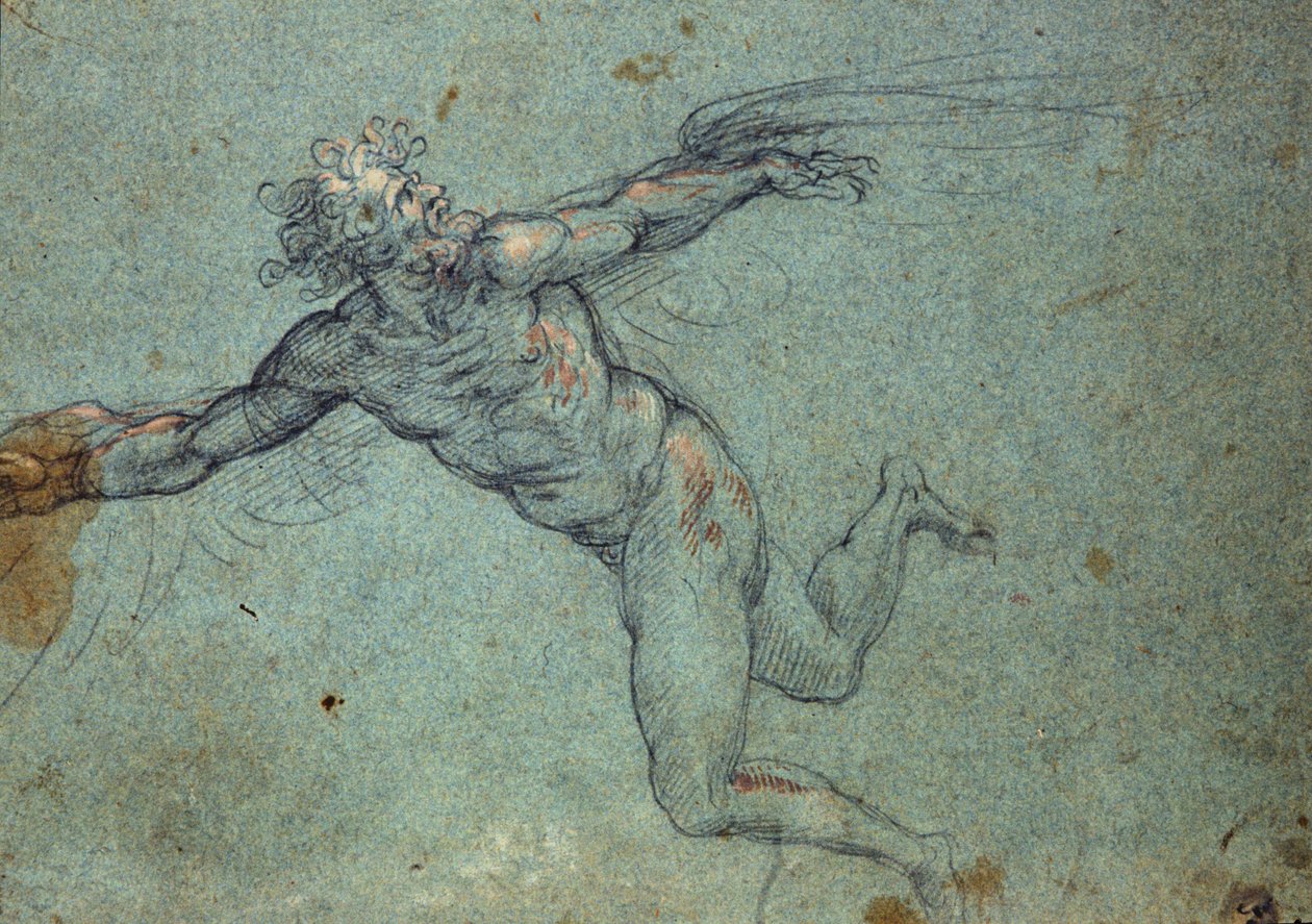 The Fall of icarus - “” The Fall of Icarus”” Drawing of the 17th century 作者 未知艺术家