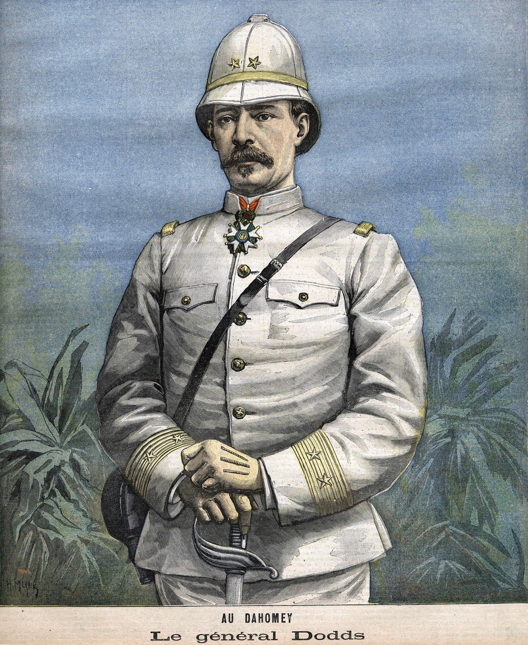 法国将军阿尔弗雷德-阿梅德-多兹（1842-1922）于1892年在贝宁（达荷美）。 作者 未知艺术家