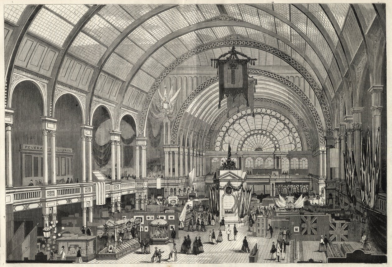 1869年阿姆斯特丹国际展览会--国际展览宫内景 作者 未知艺术家