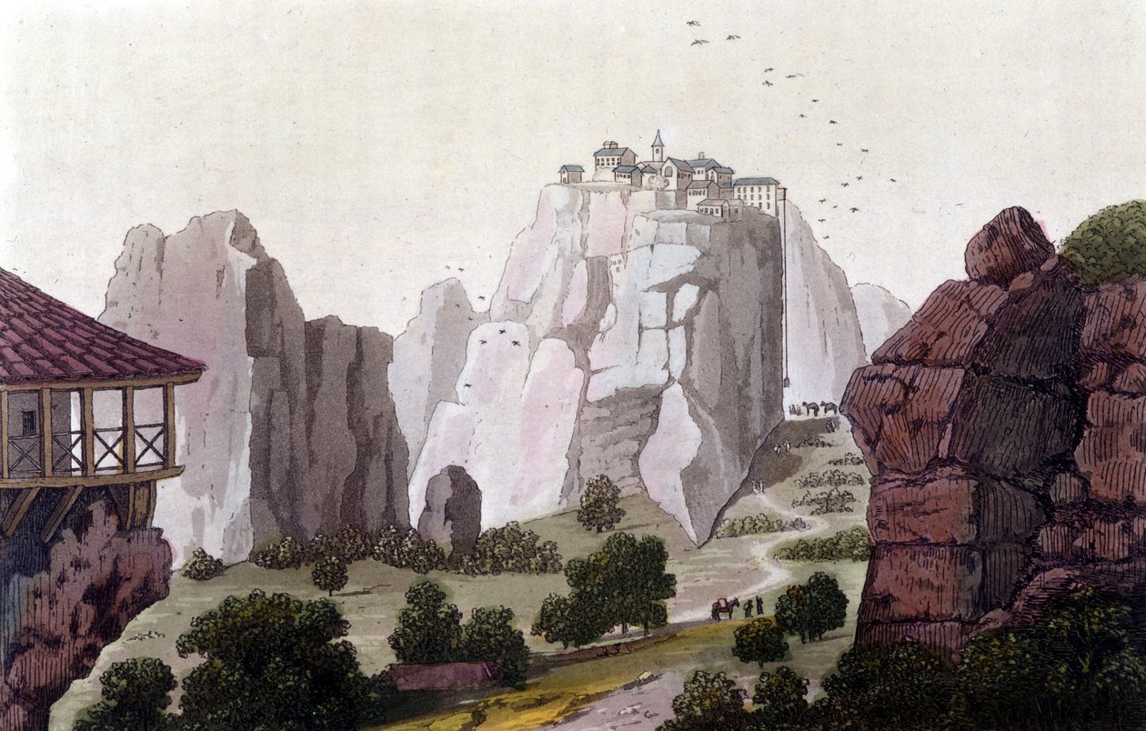 The Meteors in Greece in 1810.in "The old and modern costume" by Jules Ferrario, ed.米兰 作者 未知艺术家