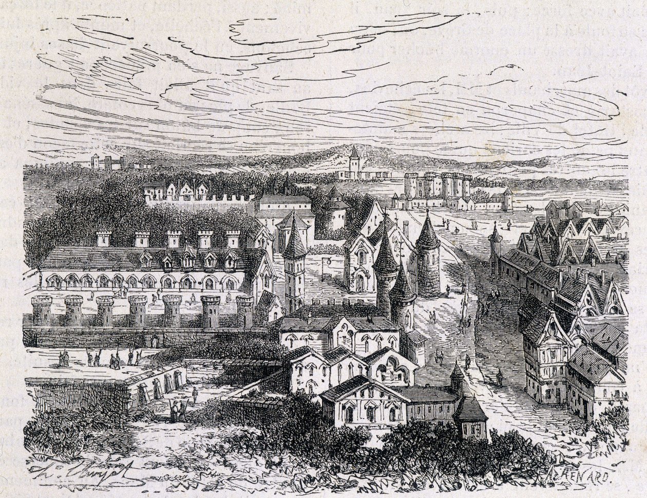 Palais des Tournelles，位于圣保罗酒店对面 - 雕刻，19 世纪末 作者 未知艺术家