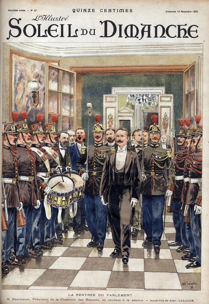 议会的租界；众议院议长Paul Deschanel先生（1855-1922）出席会议。11月19日《太阳报》上的版画 作者 未知艺术家