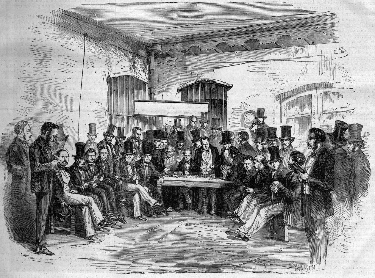 证券交易所--阿根廷布宜诺斯艾利斯，1868年 作者 未知艺术家