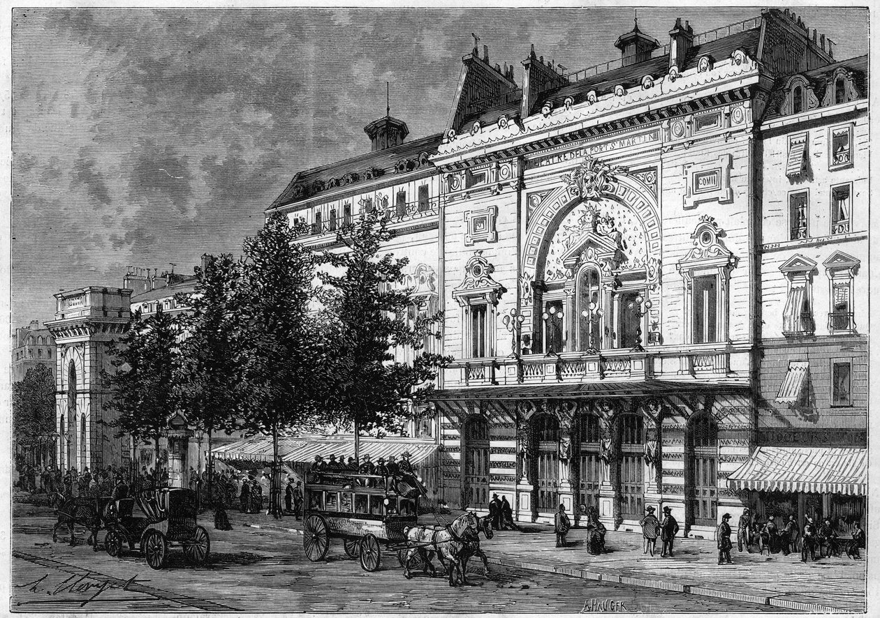 1873年在巴黎的圣马丁门剧院（Saint-Martin）。 作者 未知艺术家