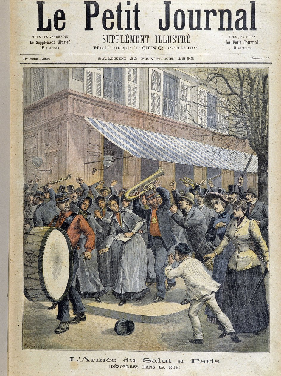 巴黎的救世军（街头混乱）——1892 年 2 月 20 日的“小报” 作者 未知艺术家