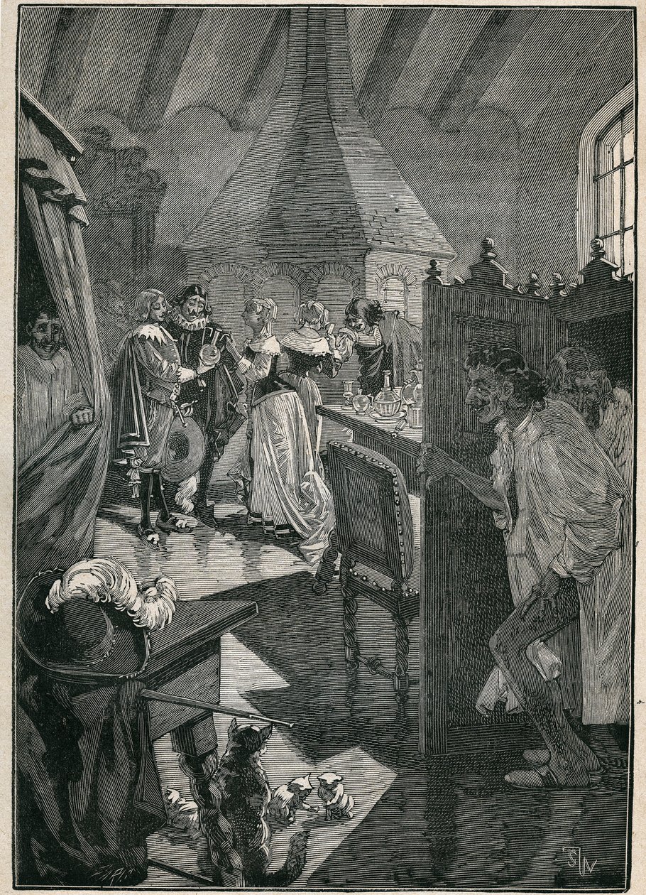 玻璃的艺术：玻璃制造商。1885年阿道夫-比塔尔（Adolphe BITARD）在 "Les arts et metiers illustrstres "中的雕版画。 作者 未知艺术家