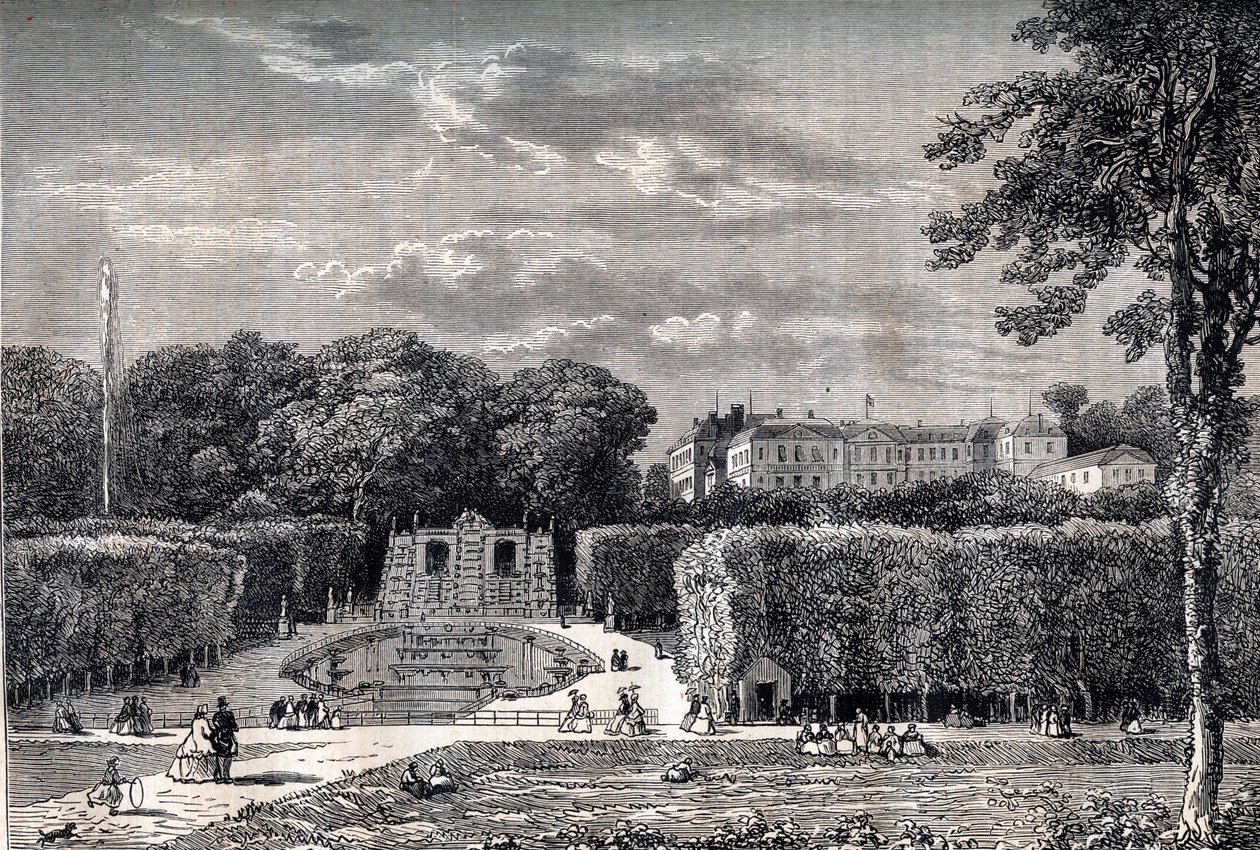 1867年的圣云（Saint-Cloud）城堡和公园 作者 未知艺术家