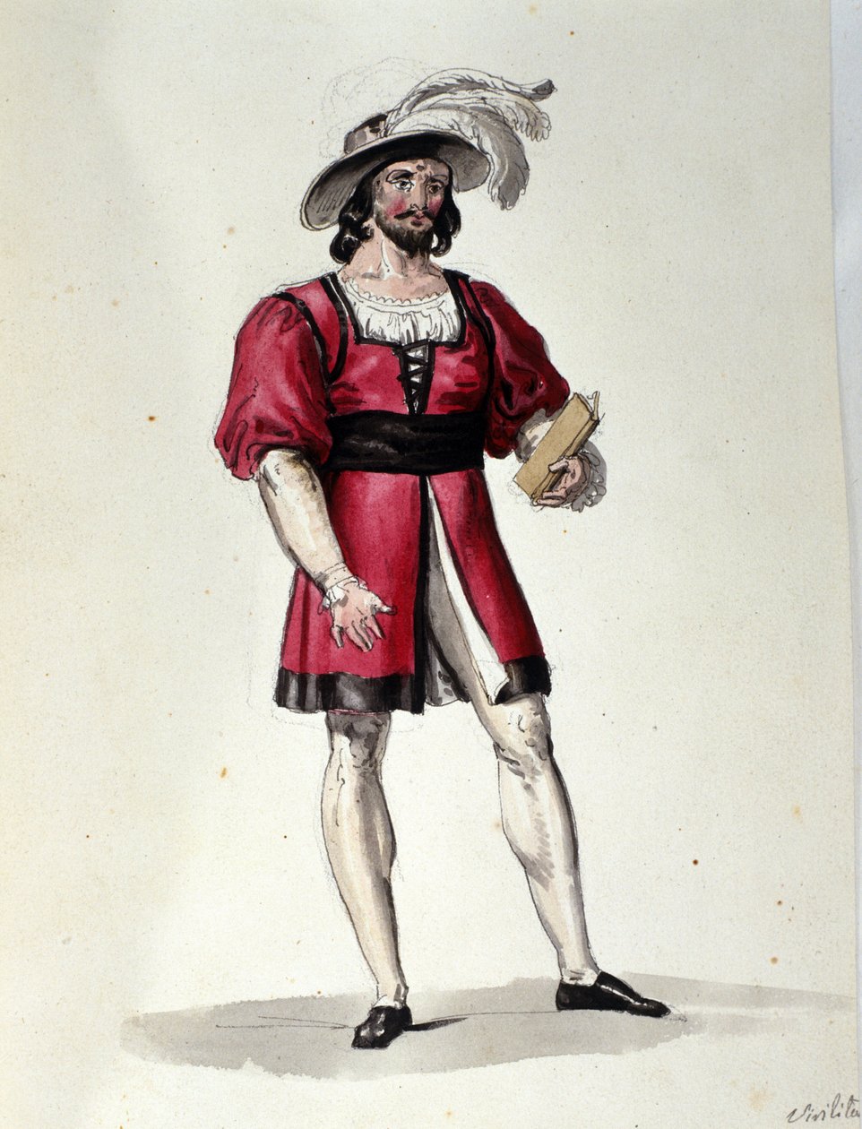 奥地利作曲家弗朗茨·沙维尔·苏斯迈尔（Franz Xaver Sussmayr，1766-1803 年）的芭蕾舞剧《Il noce di Benevento》中演绎 Virilite 的角色。 19 世纪的插图 作者 未知艺术家