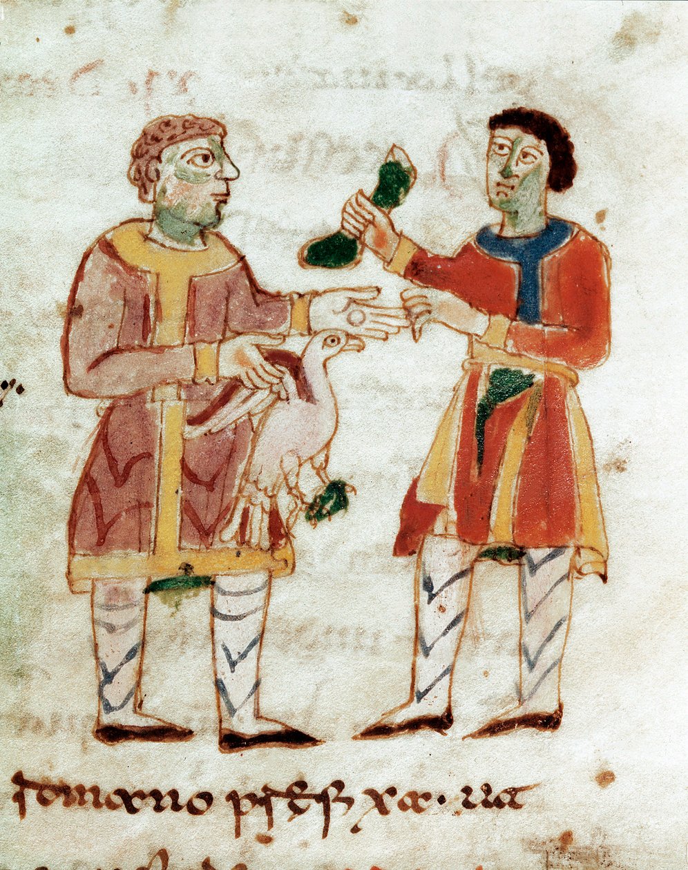 The chicken seller (Miniature, 9th century) 作者 未知艺术家