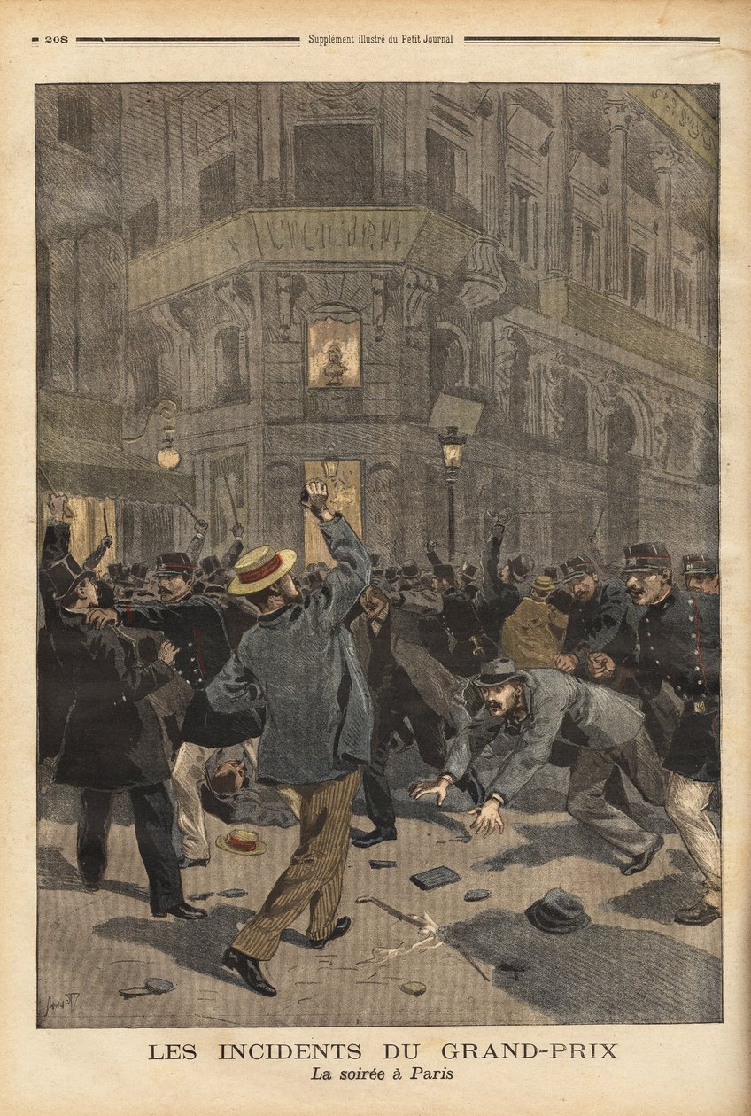 The general fight continued in the streets of Paris at night, reunited the anarchists who thought they were protected by the words of Interior Minister Charles Dupuy (1851-1923) against the forces of law and order. These troubles will lead directly and the 作者 未知艺术家