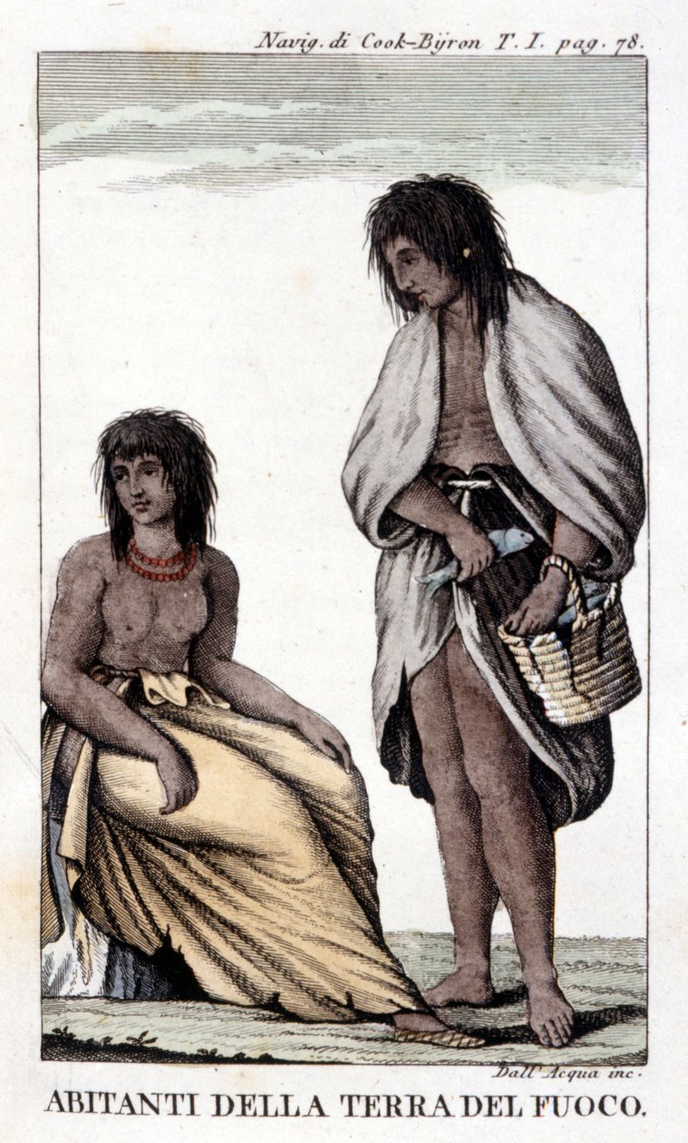 The inhabitants of the Tierra del Fuego (Chile). 作者 未知艺术家