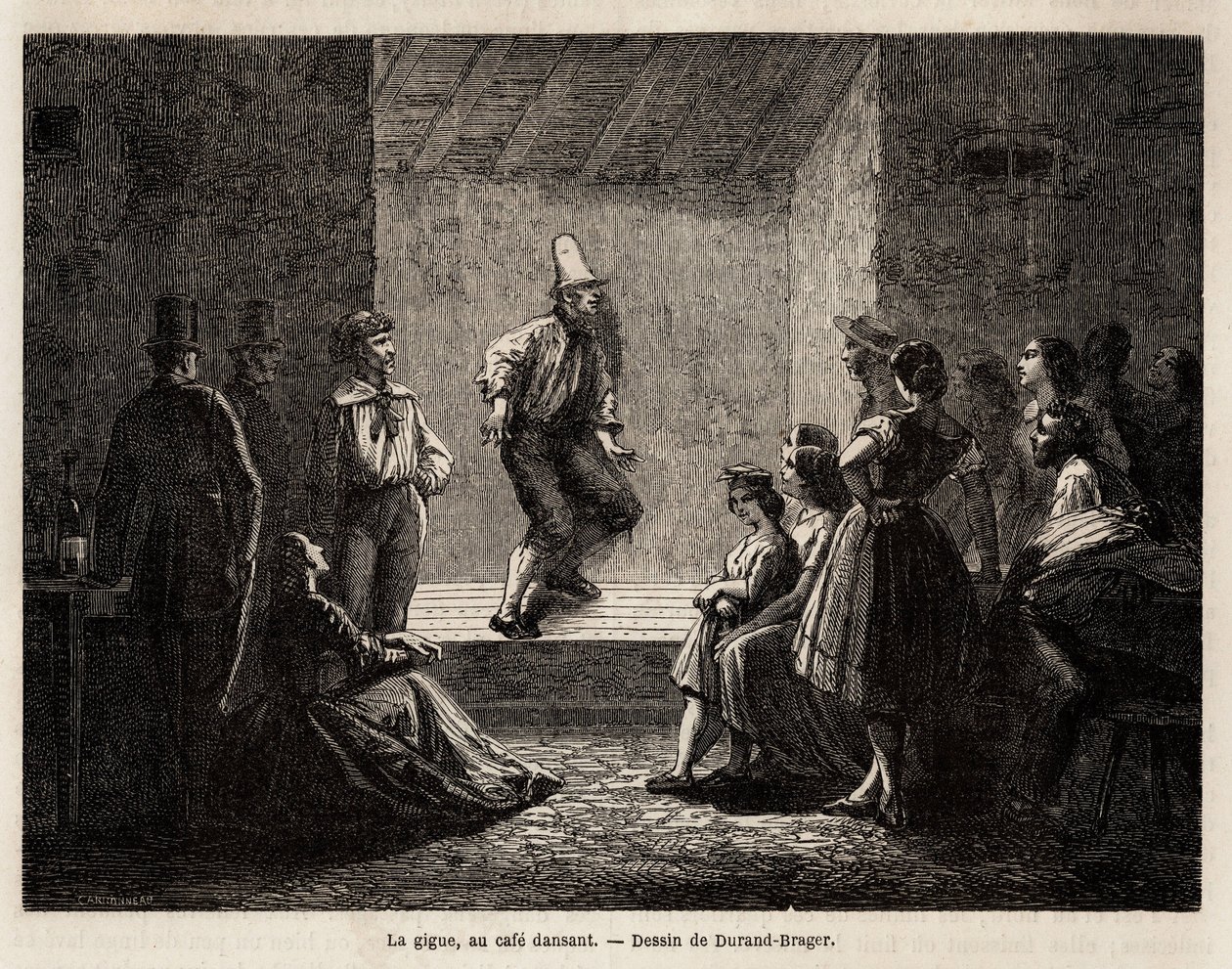The jitter, in a dancing cafe, drawing by Durand Brager, to illustrate An excursion to the poor London neighbourhoods in 1862, by L.Simonin. Engraving in “” Le tour du monde””, edited by Edouard Charton 作者 未知艺术家