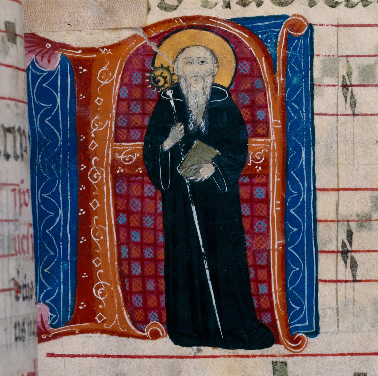 字母A描绘了圣本笃：f.70r的Antiphonary 作者 不明