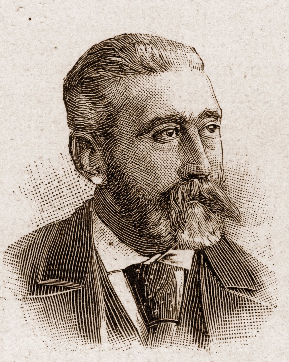 1895年的法兰西学院成员：法国诗人何塞-玛丽亚（Jose-Maria）-德-埃雷迪亚（1842-1905）的画像。 作者 未知艺术家