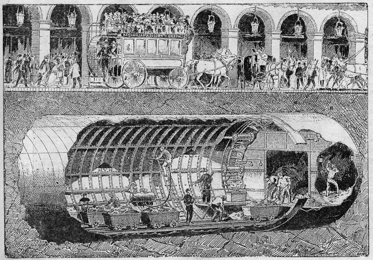 1895年，里沃利大街下的道路被打穿。 作者 未知艺术家