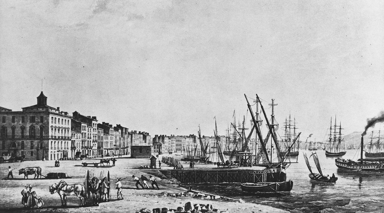1833年的波尔多码头 作者 未知艺术家