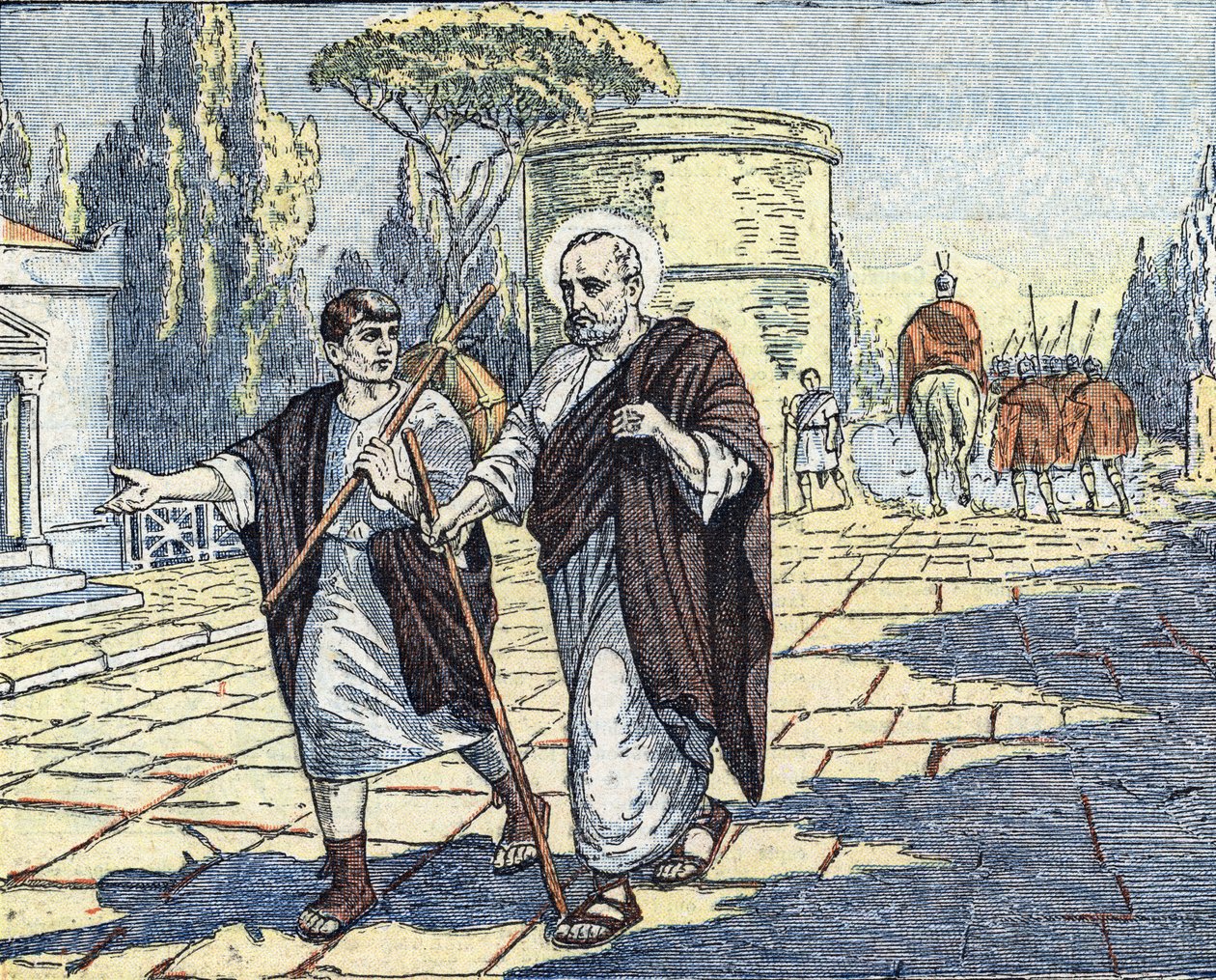 公元 54 年左右尼禄执政初期，使徒彼得从亚洲返回罗马，直至克劳德皇帝去世（公元 54 年，克劳德皇帝去世后，使徒彼得从亚洲返回罗马）。 作者 未知艺术家