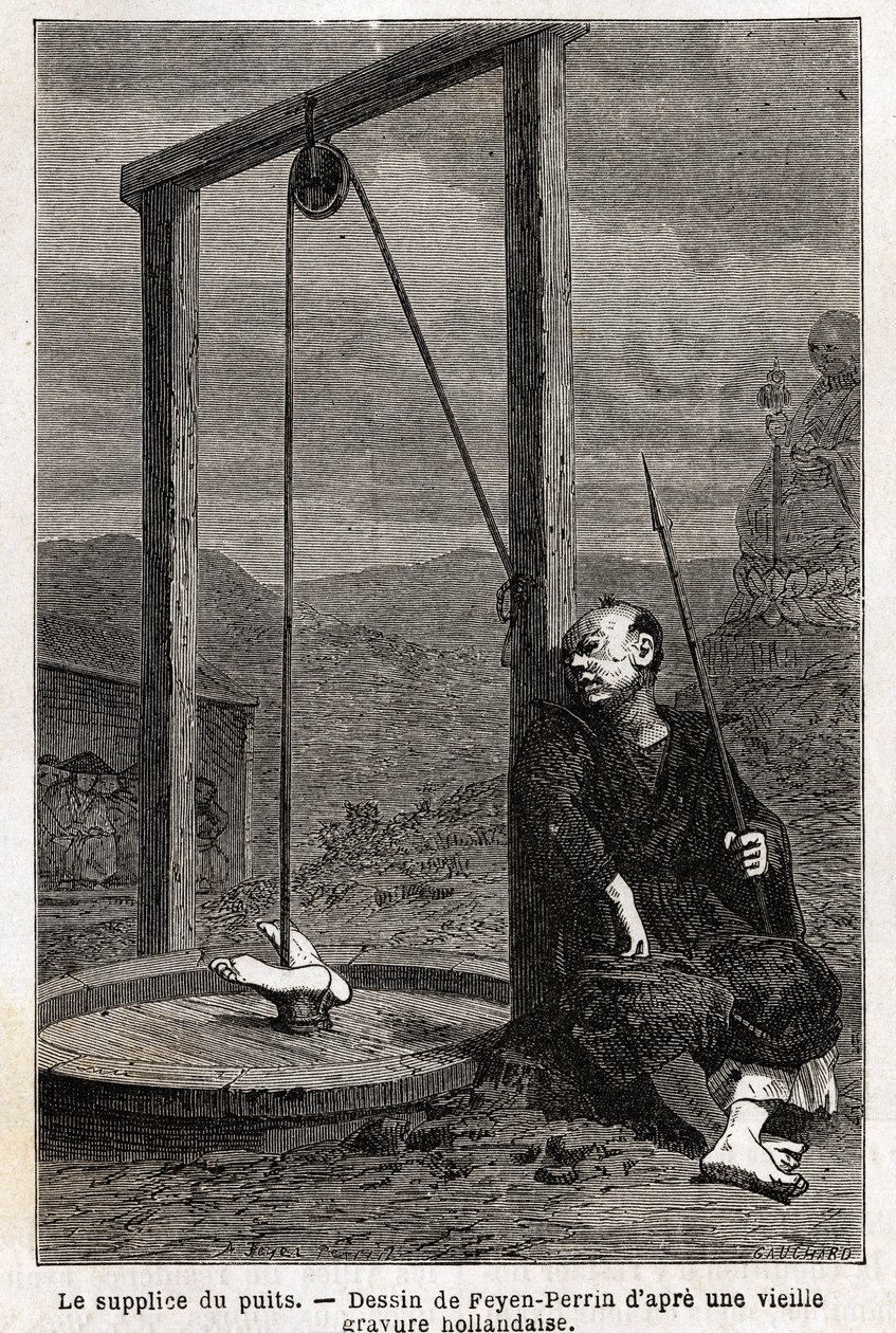 The torment of the well, the victim, head down, is hanged in a cistern, which is closed with boards to make it completely obscure, death does not lead to the supplicy until after about ten days, this torment was very used against Japanese Christians who re 作者 未知艺术家