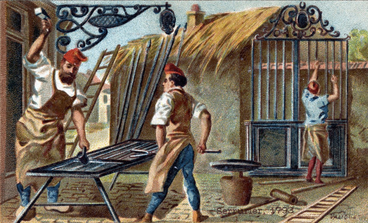1793年的锁匠行业。 作者 未知艺术家