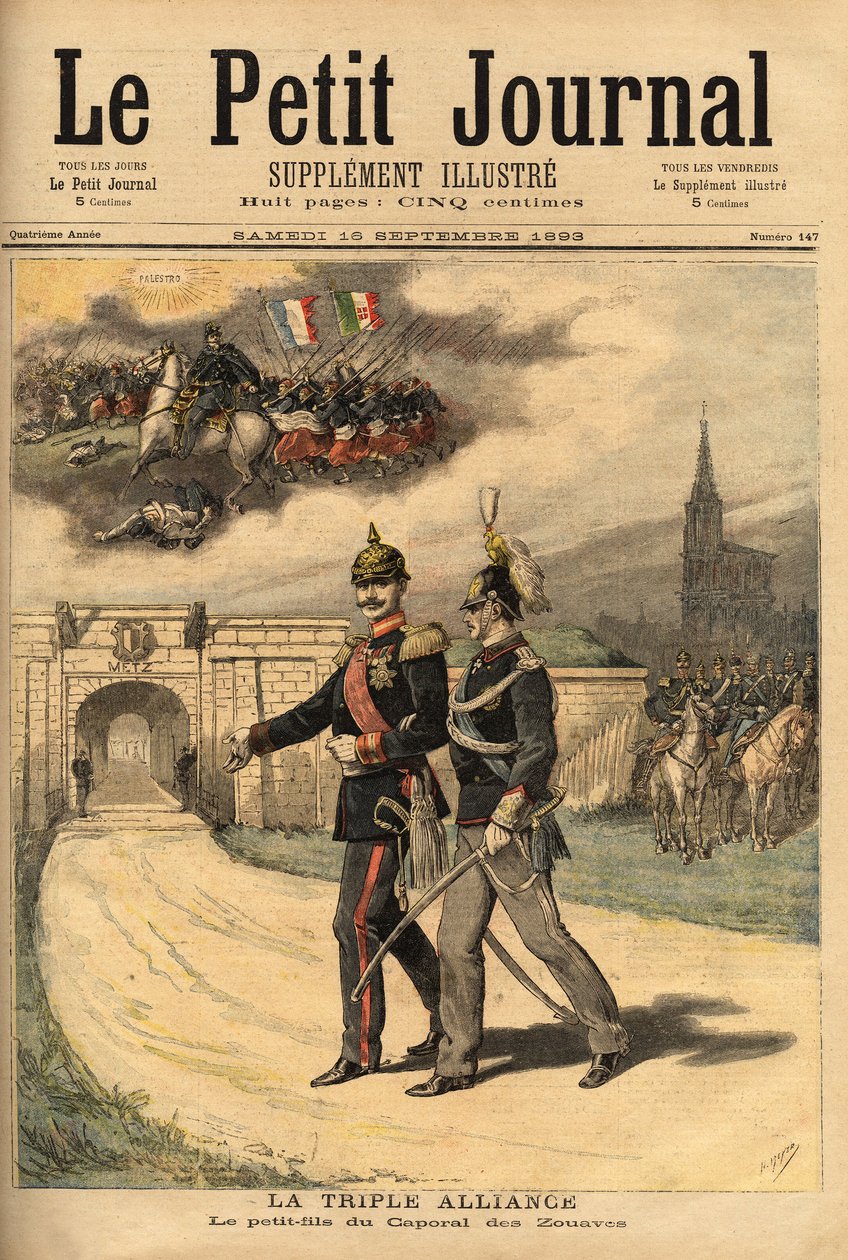The triple alliance between Germany, Austria Hungary and Italy, accused by France of treason since Prince Victor (1862-1926) visited William II (1859-1941), Emperor of the Germans, the prince is called the grandson of Corporal of the Zouaves, because his g 作者 未知艺术家