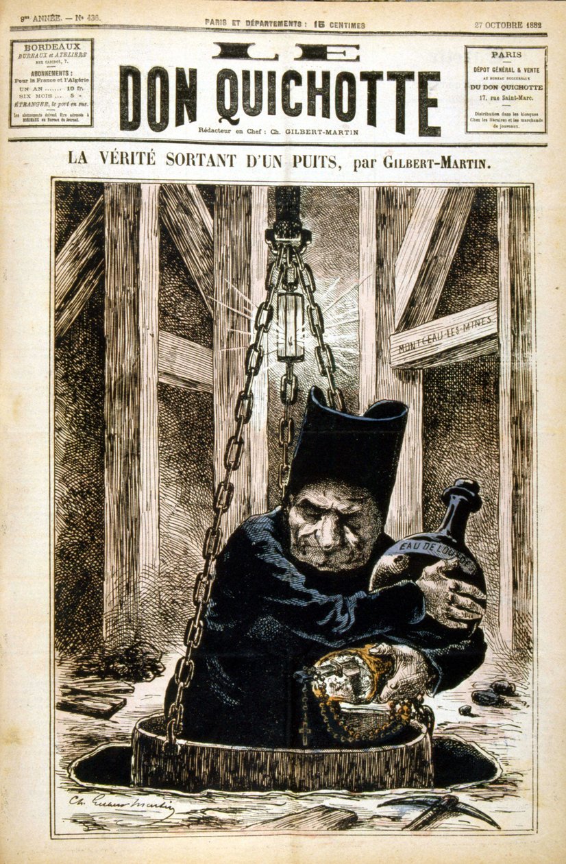 The truth coming out of a well - in Le Don Quixote du 27/10/1882 作者 未知艺术家