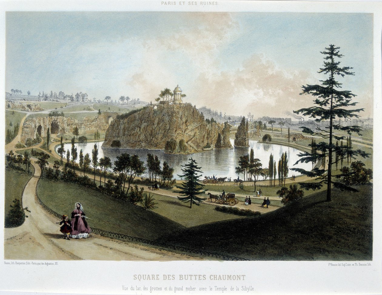 第二帝国时期巴黎的变迁，奥斯曼巴黎。 Buttes Chaumont 花园 作者 未知艺术家
