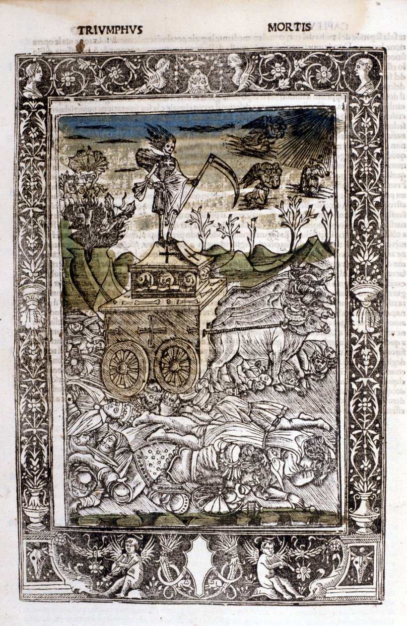 Triumph of the death of Francesco Petrarca (Petrarch). 15th century manuscript. 作者 未知艺术家