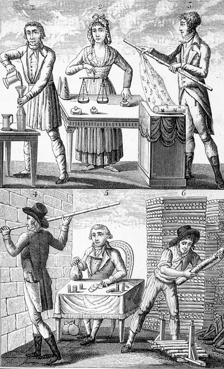 1795年使用新的度量衡。 作者 未知艺术家