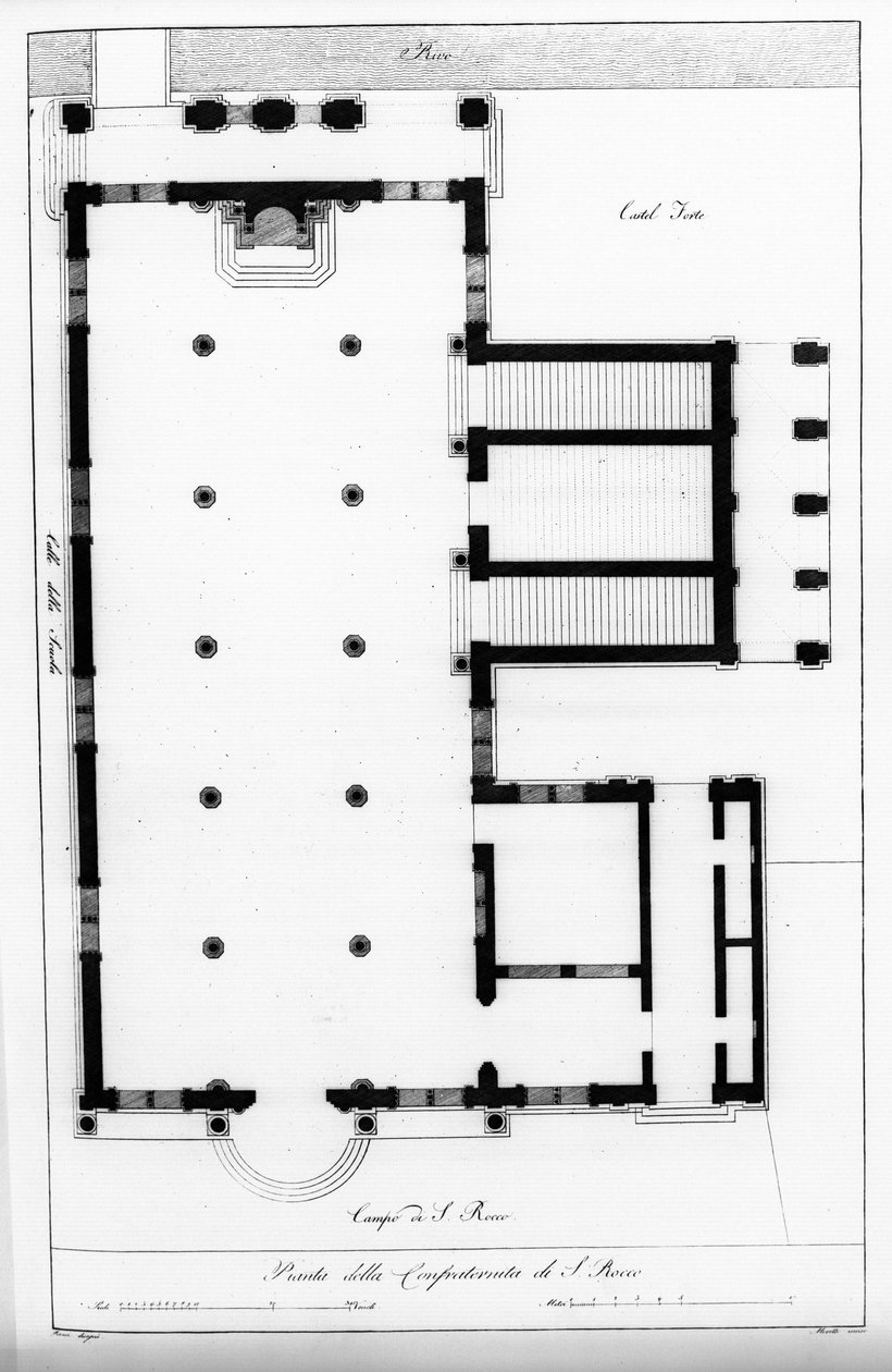 Venice. School of San Rocco, founded in 1478. Plan. 19th century. 作者 未知艺术家