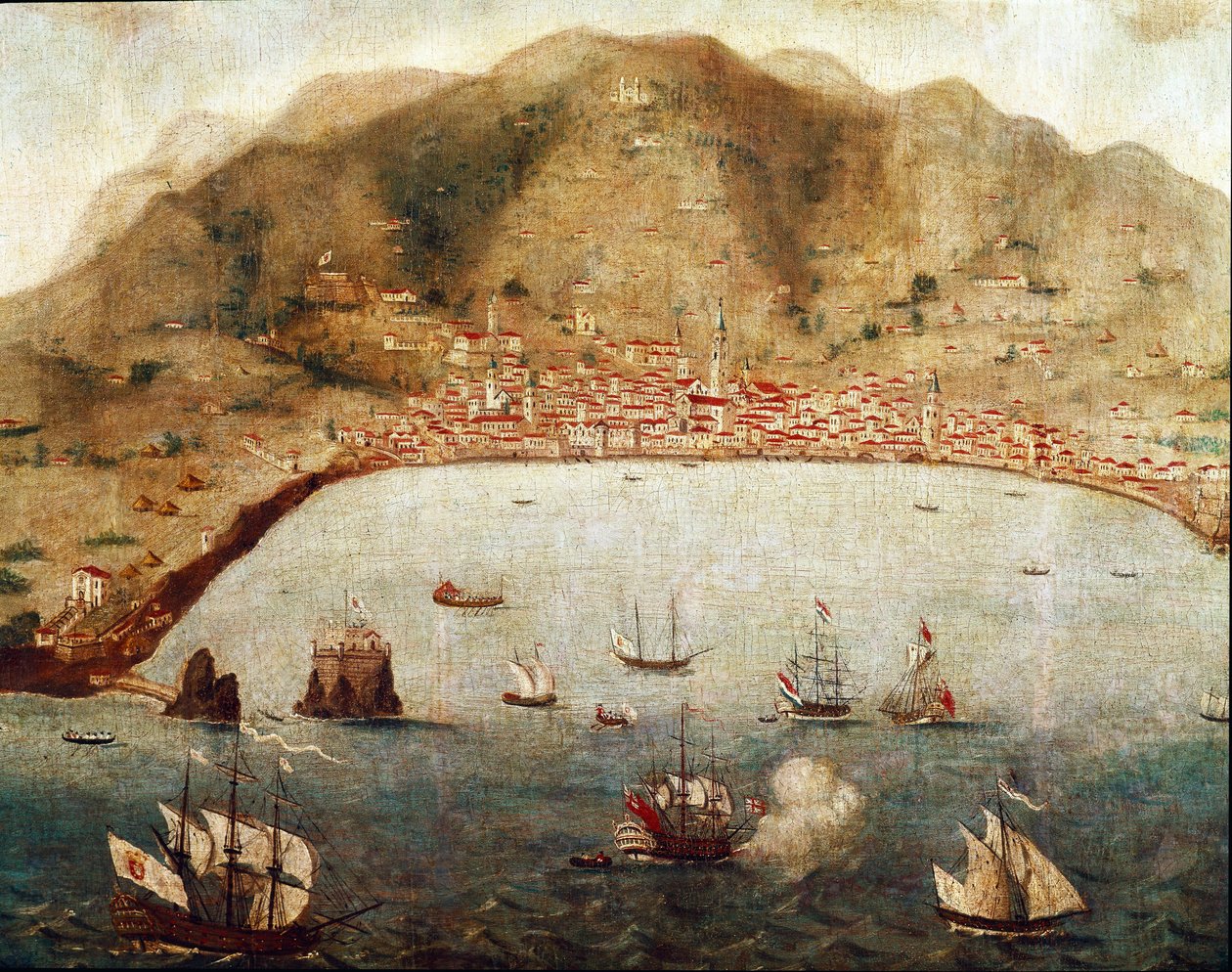 丰沙尔，马德雷岛的景色（绘画 作者 未知艺术家