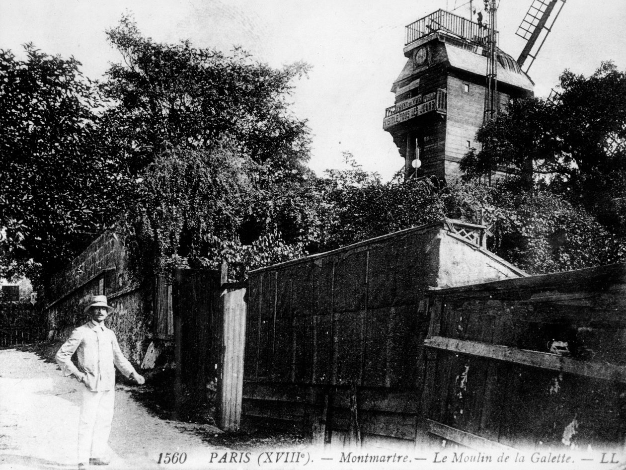 巴黎的景色：Le Moulin de la Galette，Quartier Montmartre 作者 未知艺术家