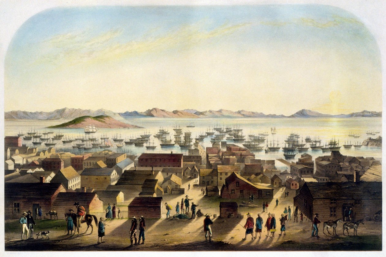 旧金山的景色。约1860年。 作者 未知艺术家