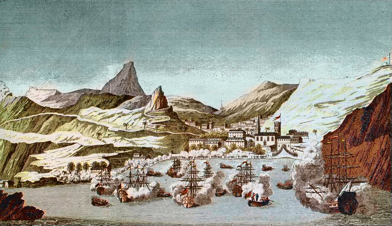 圣赫勒拿岛的景色（圣赫勒拿岛的景色） 19世纪的雕版画 作者 未知艺术家