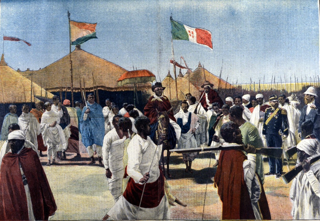 Visit of Menelik II (1844-1913, King of Ethiopia) to the President of the Italian Plenipotentiary Ciccodicola 作者 未知艺术家