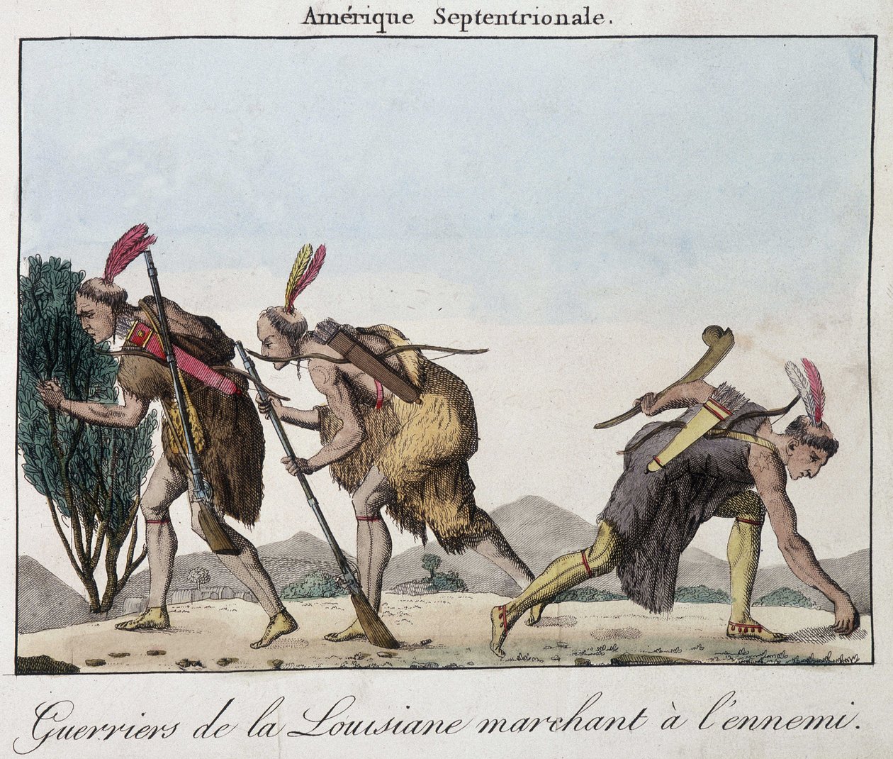 Warriors of Louisiana in the footsteps of the enemy - engraving 作者 未知艺术家
