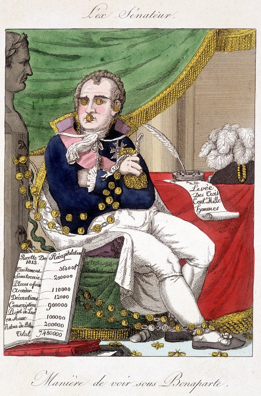 Way of view under Bonaparte: military spending - caricature 作者 未知艺术家