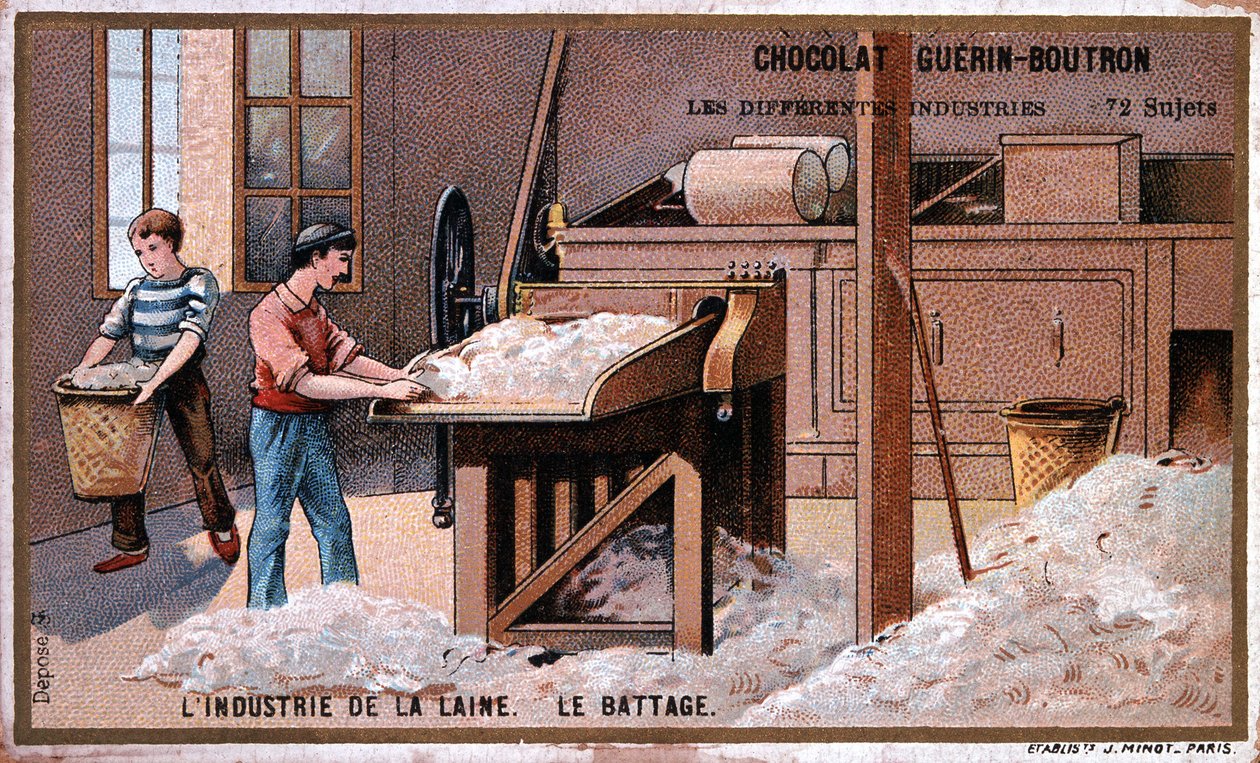 羊毛行业，大肆宣传，巧克力 Guerin Boutron 广告，约。 1895年 作者 未知艺术家