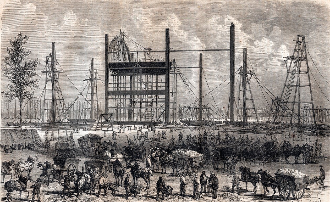 1866年4月底在巴黎的火星场工程--1867年的版画 作者 未知艺术家