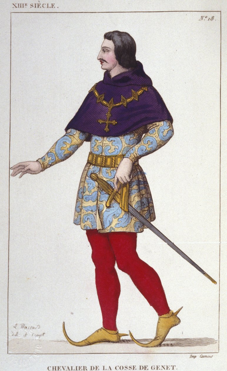 Genet 的 Cosse 骑士的服装。 1830 年的雕刻 作者 未知艺术家
