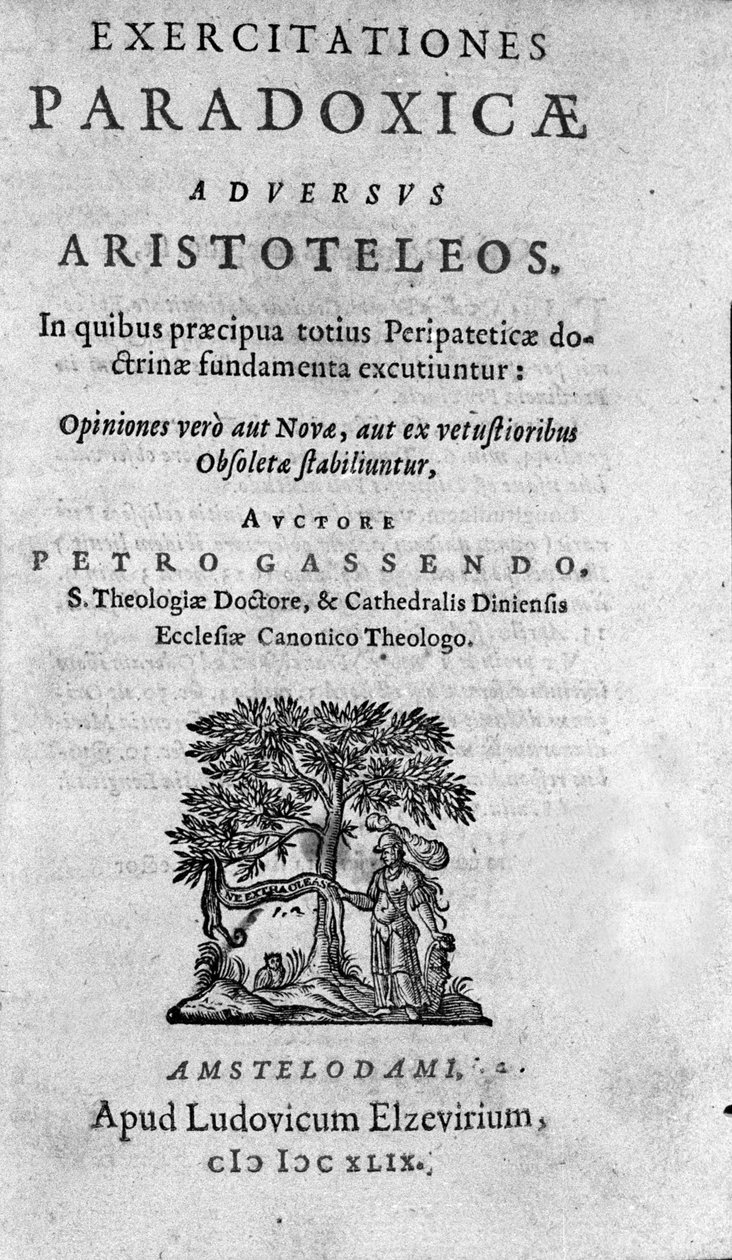 frontispiece of"" Exercitationum paradoxicarum adversus Aristoteleos"" by Pierre Gassendi (1592-1655), French philosopher, astronomer, mathematician and physicist. 作者 未知艺术家