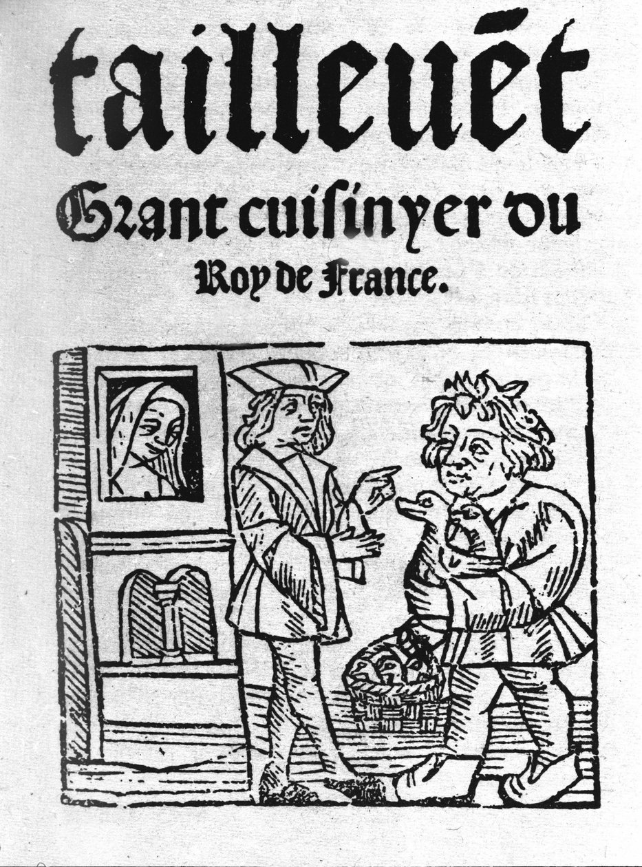 Taillevent 的“Le Viandier”的卷首画。 Guillaume Tirel, dit Taillevent 或 Taillevant 法国厨师（1310 年至 1395 年）。 1 作者 未知艺术家