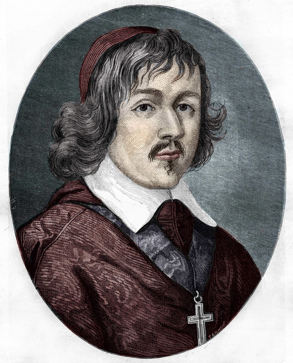 红衣主教德-雷兹（Jean Francois Paul de Gondi）（1614-1679）的肖像，巴黎凯旋门的副会长，法国作家和政治家。 作者 未知艺术家