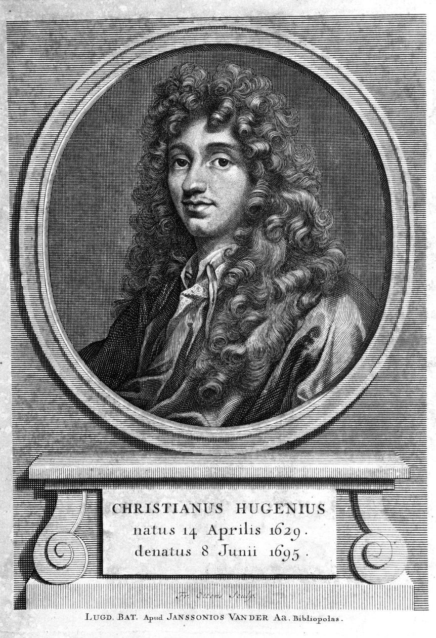 Christiaan Huygens 的肖像。荷兰物理学家和数学家（1629 年至 1695 年）。 19 世纪雕刻 作者 未知艺术家